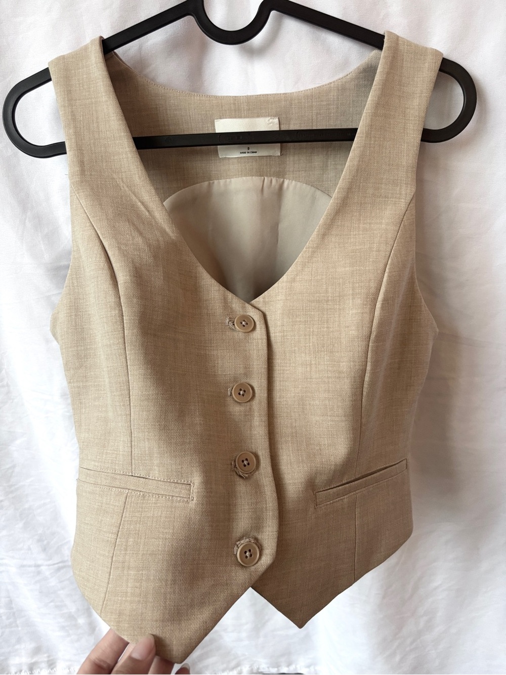 Wilfred Beige Tailored Sleeveless Vest
